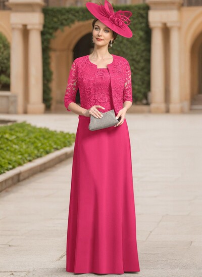 Sheath/Column Lace(Non-Stretch)/Chiffon(Non-Stretch) Mother Of The Bride Dresses With Lace