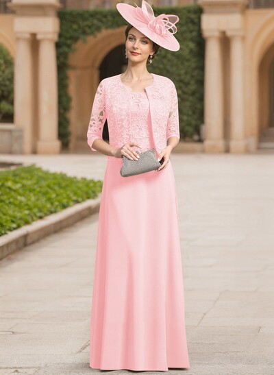 Sheath/Column Lace(Non-Stretch)/Chiffon(Non-Stretch) Mother Of The Bride Dresses With Lace