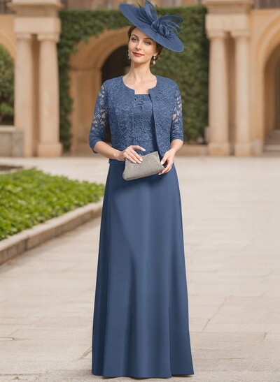 Sheath/Column Lace(Non-Stretch)/Chiffon(Non-Stretch) Mother Of The Bride Dresses With Lace