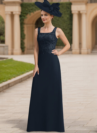 Sheath/Column Lace(Non-Stretch)/Chiffon(Non-Stretch) Mother Of The Bride Dresses With Lace