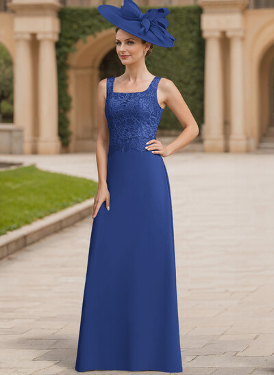 Sheath/Column Lace(Non-Stretch)/Chiffon(Non-Stretch) Mother Of The Bride Dresses With Lace
