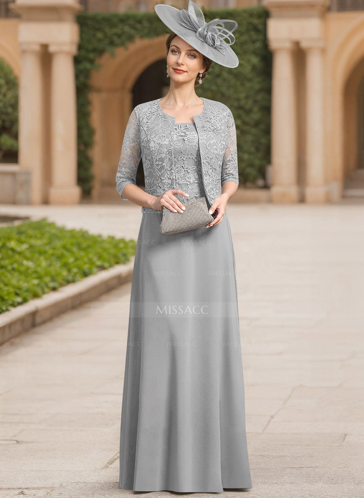 Sheath/Column Lace(Non-Stretch)/Chiffon(Non-Stretch) Mother Of The Bride Dresses With Lace