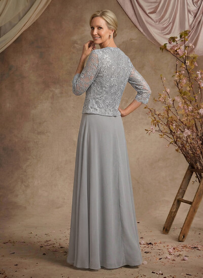 Sheath/Column Lace(Non-Stretch)/Chiffon(Non-Stretch) Mother Of The Bride Dresses With Lace