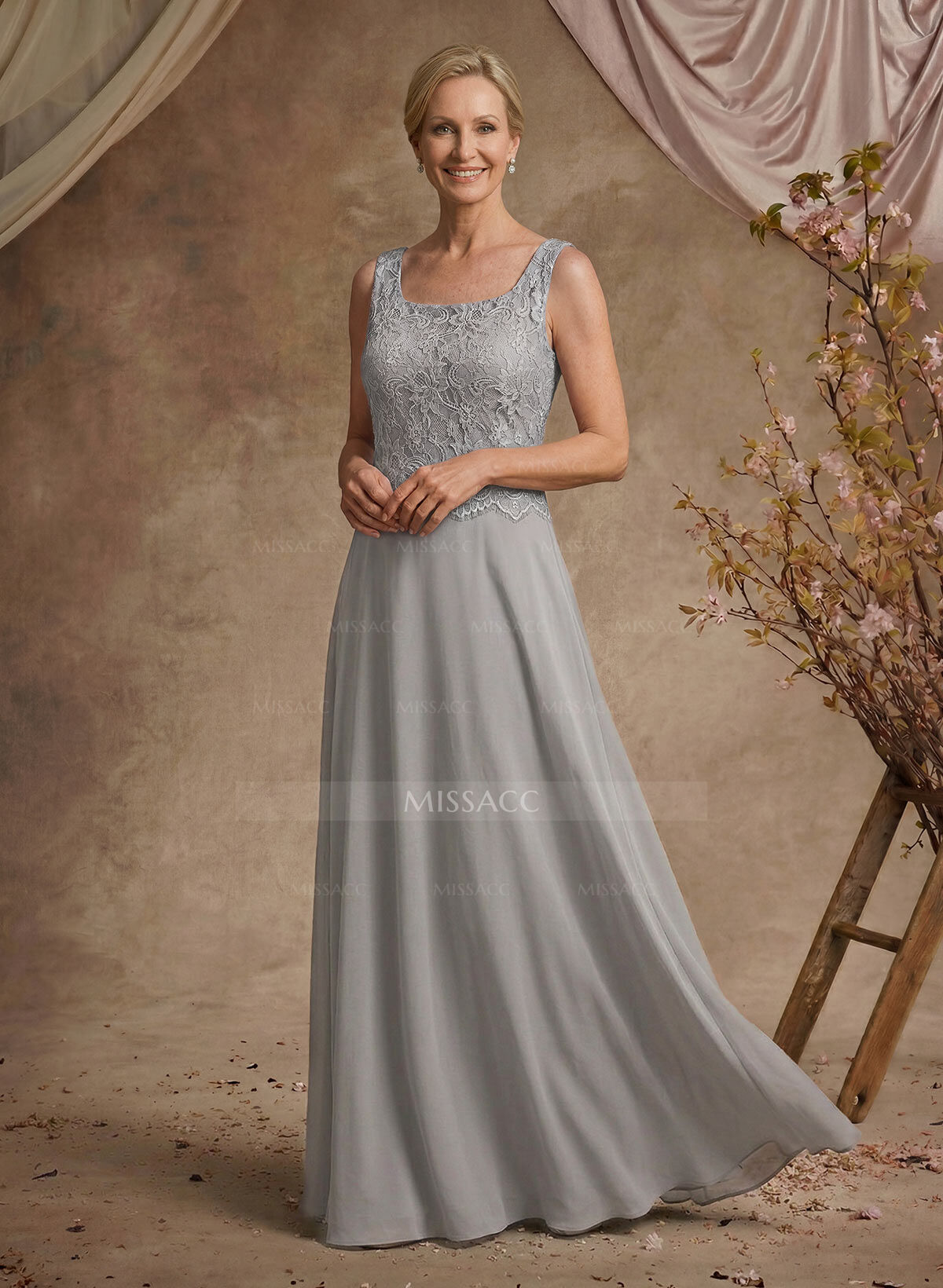 Sheath/Column Lace(Non-Stretch)/Chiffon(Non-Stretch) Mother Of The Bride Dresses With Lace