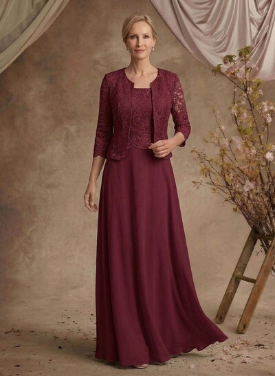 Sheath/Column Lace(Non-Stretch)/Chiffon(Non-Stretch) Mother Of The Bride Dresses With Lace