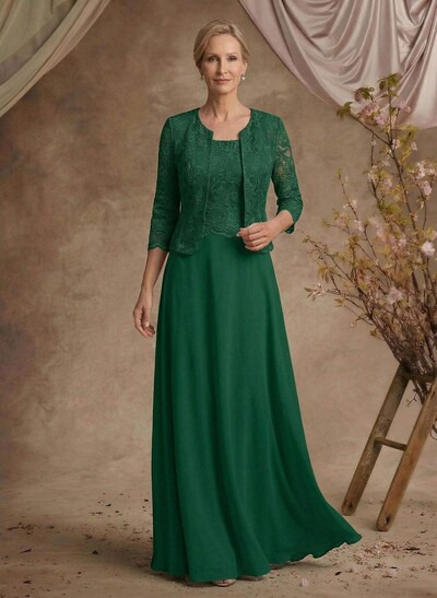 Sheath/Column Lace(Non-Stretch)/Chiffon(Non-Stretch) Mother Of The Bride Dresses With Lace