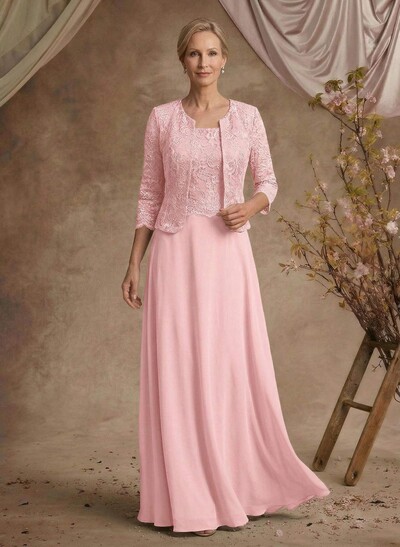 Sheath/Column Lace(Non-Stretch)/Chiffon(Non-Stretch) Mother Of The Bride Dresses With Lace