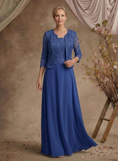 Sheath/Column Lace(Non-Stretch)/Chiffon(Non-Stretch) Mother Of The Bride Dresses With Lace
