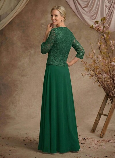 Sheath/Column Lace(Non-Stretch)/Chiffon(Non-Stretch) Mother Of The Bride Dresses With Lace
