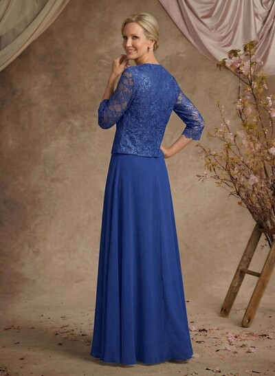 Sheath/Column Lace(Non-Stretch)/Chiffon(Non-Stretch) Mother Of The Bride Dresses With Lace