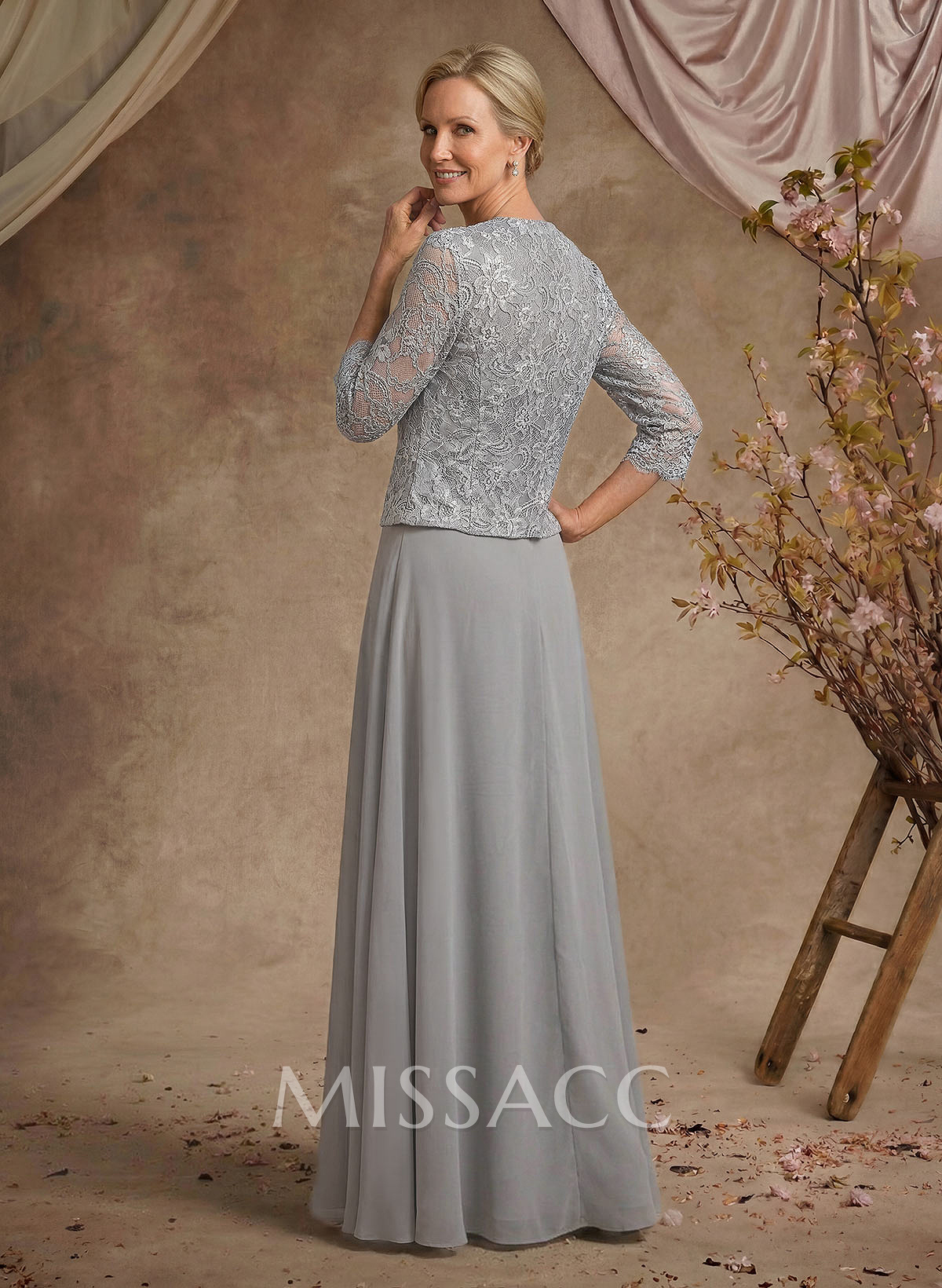 Sheath/Column Lace(Non-Stretch)/Chiffon(Non-Stretch) Mother Of The Bride Dresses With Lace