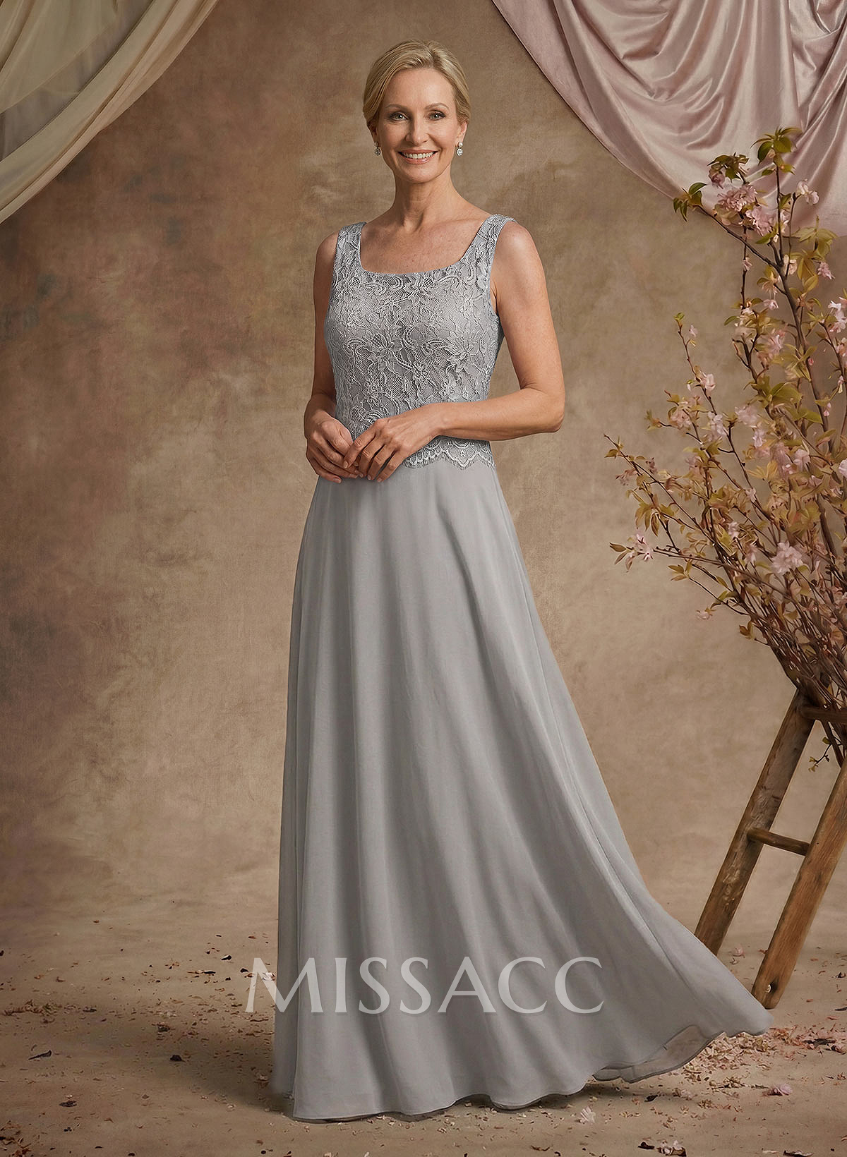 Sheath/Column Lace(Non-Stretch)/Chiffon(Non-Stretch) Mother Of The Bride Dresses With Lace