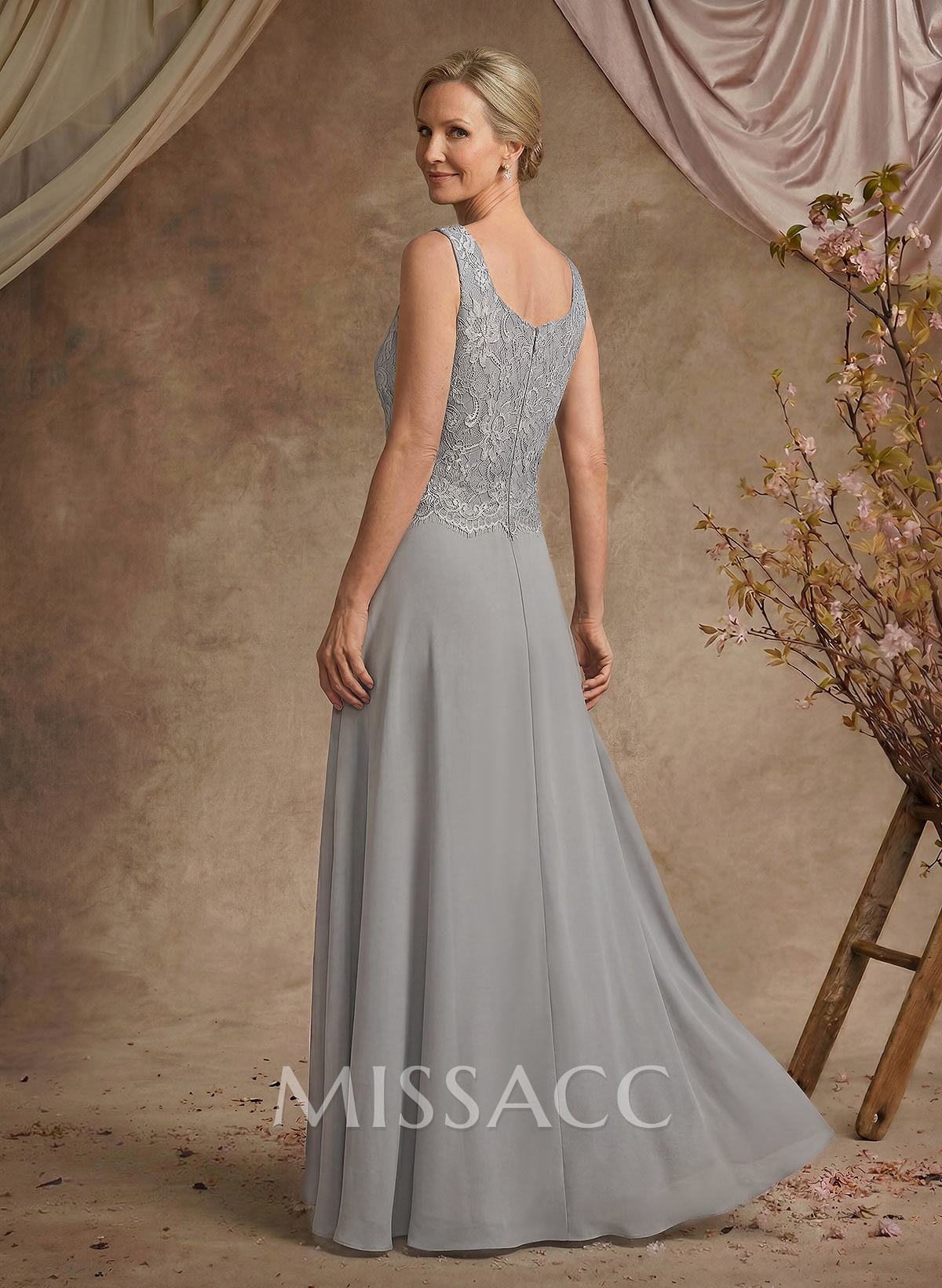 Sheath/Column Lace(Non-Stretch)/Chiffon(Non-Stretch) Mother Of The Bride Dresses With Lace