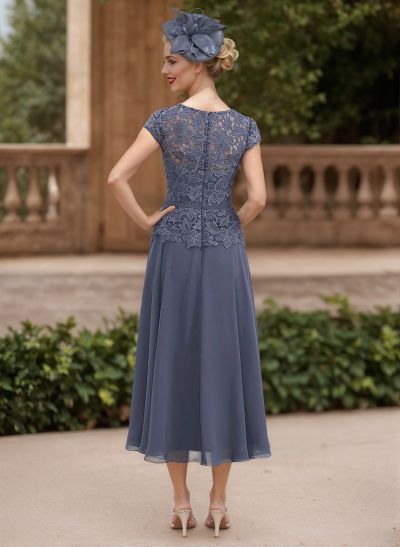A-Line Chiffon(Non-Stretch) Mother Of The Bride Dresses With Appliques Lace