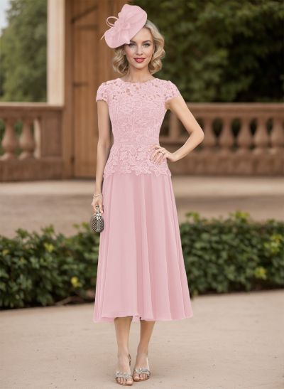 A-Line Chiffon(Non-Stretch) Mother Of The Bride Dresses With Appliques Lace