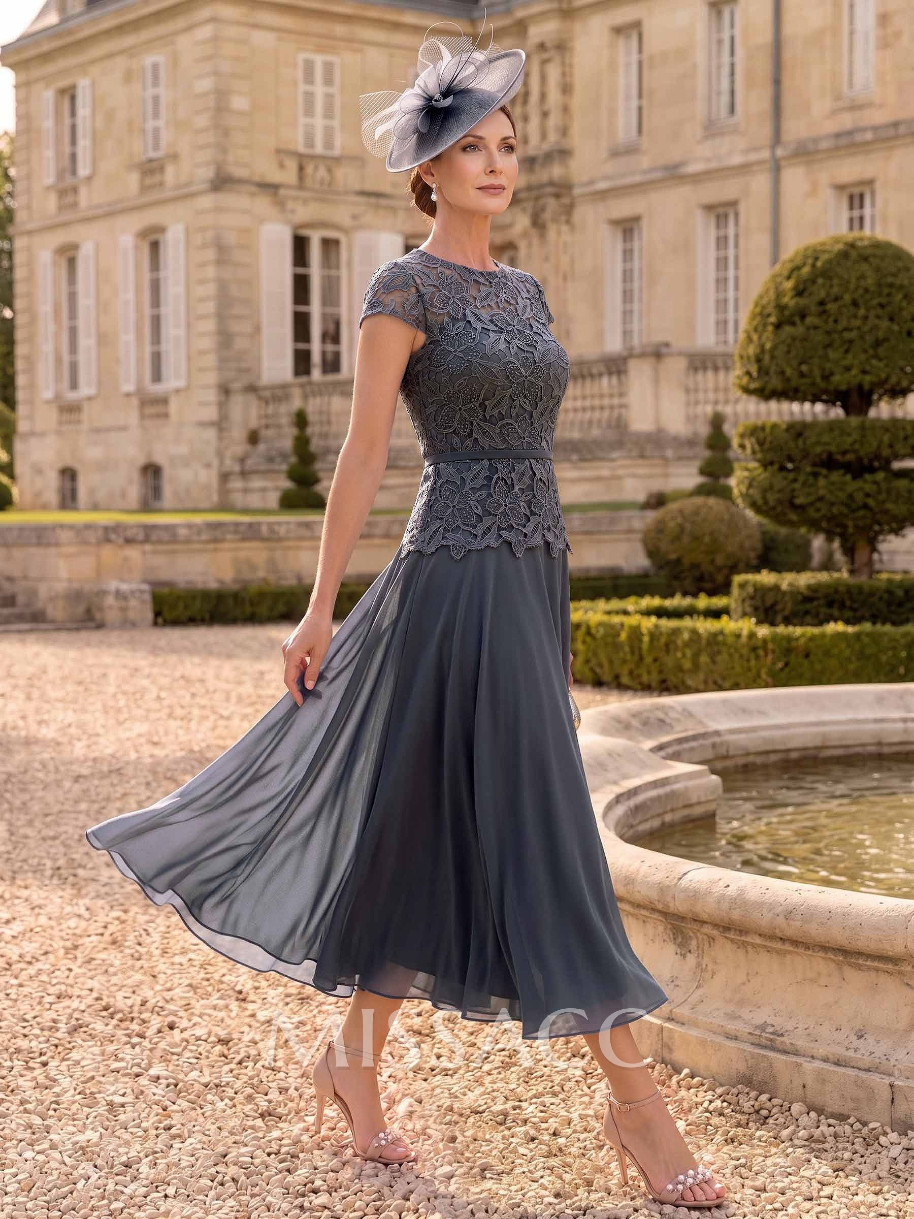 A-Line Chiffon(Non-Stretch) Mother Of The Bride Dresses With Appliques Lace A-Line Chiffon(Non-Stretch) Mother Of The Bride Dresses With Appliques Lace