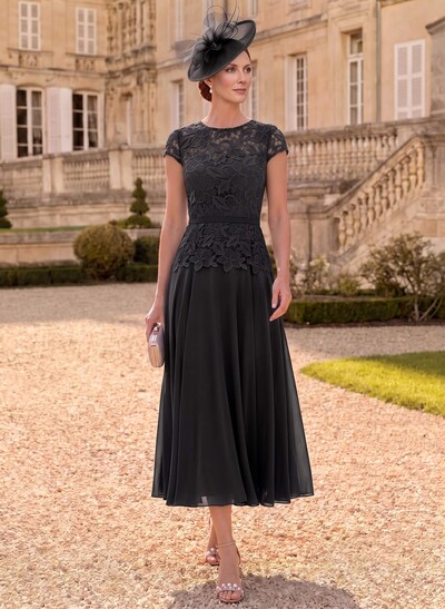 A-Line Chiffon(Non-Stretch) Mother Of The Bride Dresses With Appliques Lace
