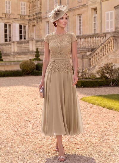 A-Line Chiffon(Non-Stretch) Mother Of The Bride Dresses With Appliques Lace