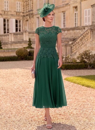 A-Line Chiffon(Non-Stretch) Mother Of The Bride Dresses With Appliques Lace