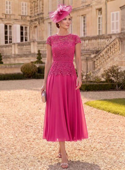 A-Line Chiffon(Non-Stretch) Mother Of The Bride Dresses With Appliques Lace
