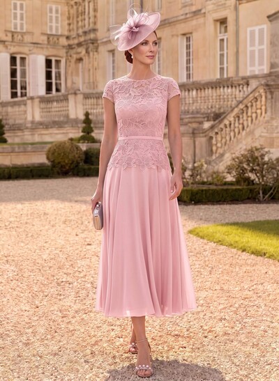 A-Line Chiffon(Non-Stretch) Mother Of The Bride Dresses With Appliques Lace