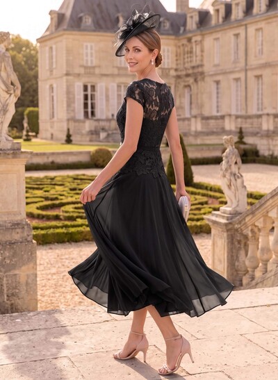 A-Line Chiffon(Non-Stretch) Mother Of The Bride Dresses With Appliques Lace