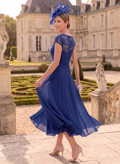 A-Line Chiffon(Non-Stretch) Mother Of The Bride Dresses With Appliques Lace