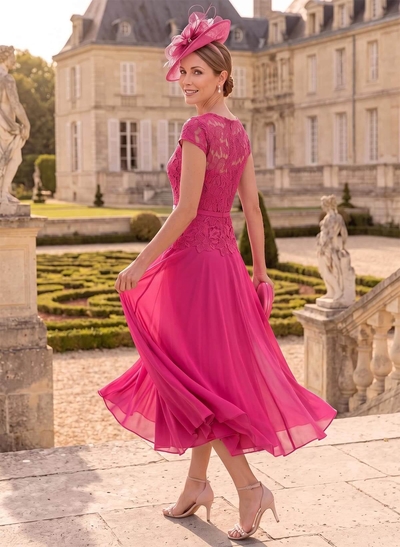 A-Line Chiffon(Non-Stretch) Mother Of The Bride Dresses With Appliques Lace