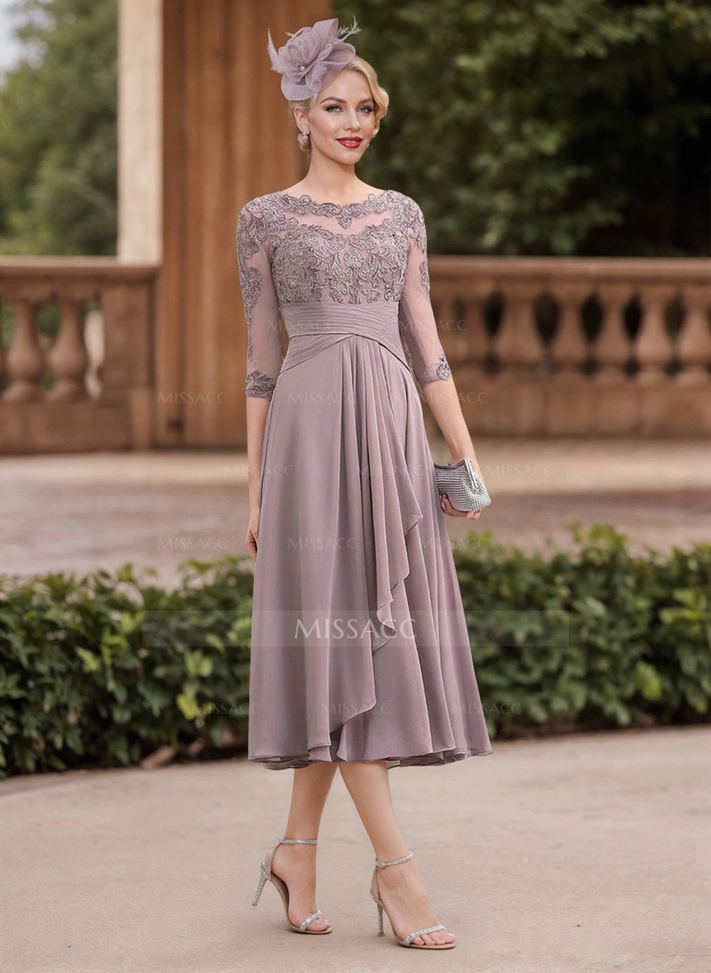 A-Line Chiffon(Non-Stretch) Mother Of The Bride Dresses With Appliques Lace