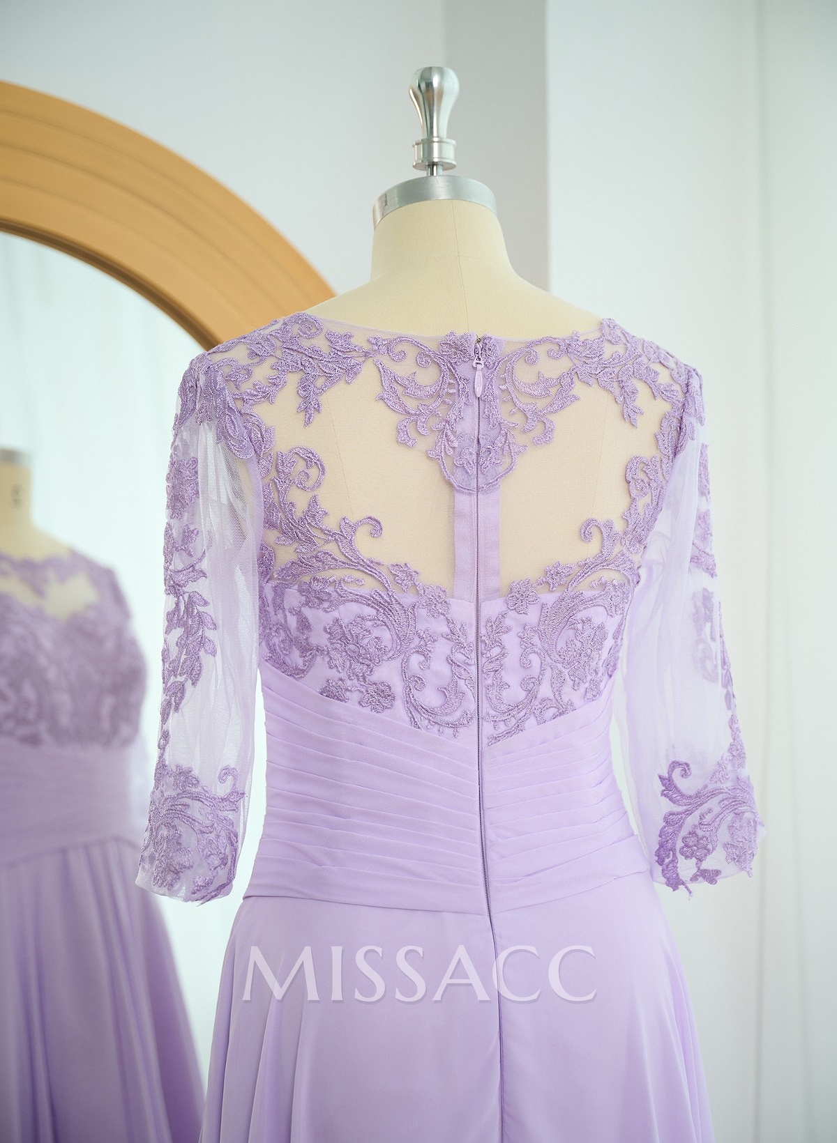 A-Line Chiffon Mother Of The Bride Dresses With Appliques Lace