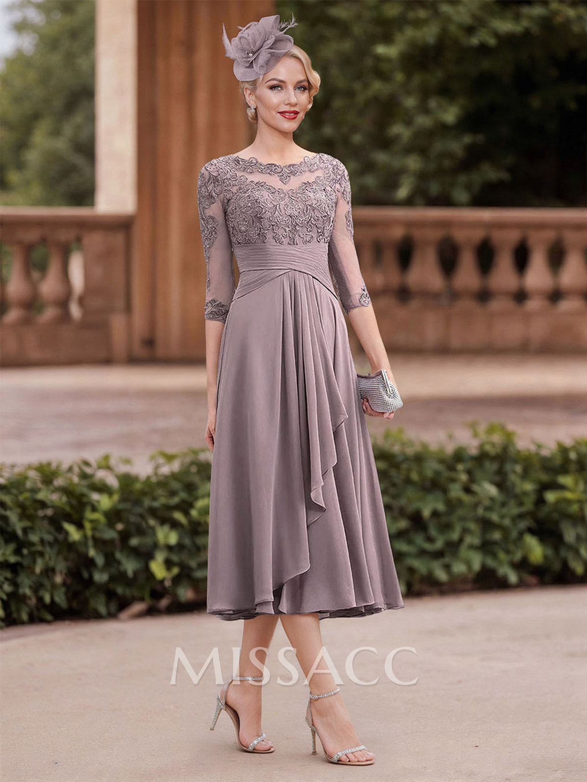 A-Line Chiffon Mother Of The Bride Dresses With Appliques Lace