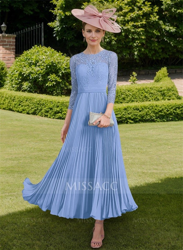 A-Line Scoop Neck Chiffon Mother Of The Bride Dresses With