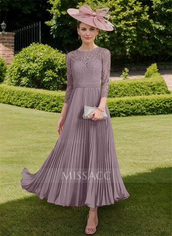 A-Line Scoop Neck Chiffon Mother Of The Bride Dresses With