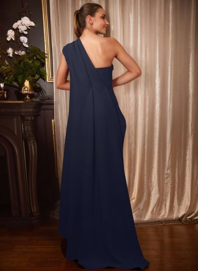 A-Line One-Shoulder Floor-Length Elastic Satin Mother Of The Bride Dresses