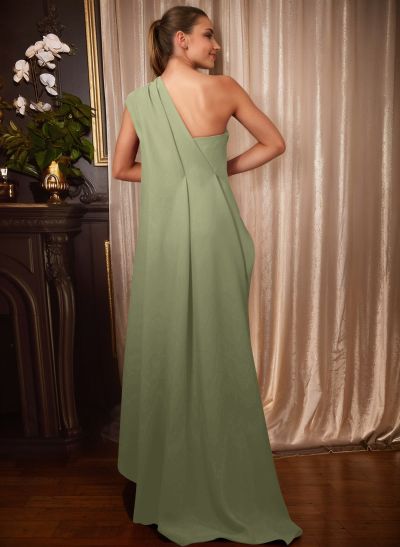 A-Line One-Shoulder Floor-Length Elastic Satin Mother Of The Bride Dresses A-Line One-Shoulder Floor-Length Elastic Satin Mother Of The Bride Dresses