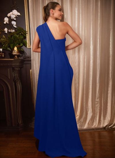 A-Line One-Shoulder Floor-Length Elastic Satin Mother Of The Bride Dresses