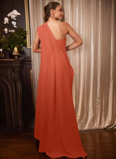 A-Line One-Shoulder Floor-Length Elastic Satin Mother Of The Bride Dresses