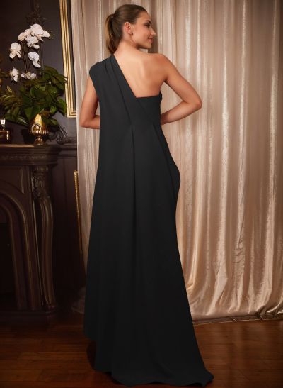 A-Line One-Shoulder Floor-Length Elastic Satin Mother Of The Bride Dresses
