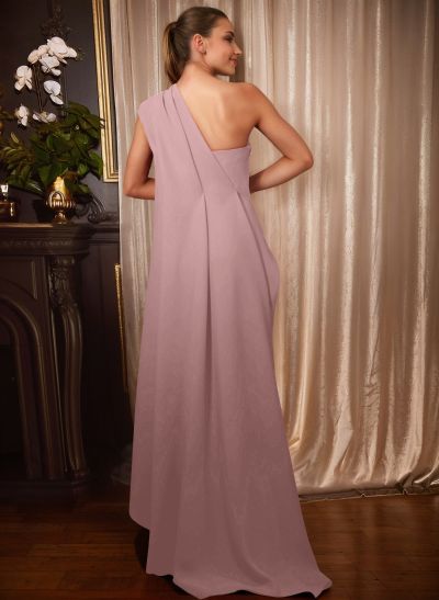 A-Line One-Shoulder Floor-Length Elastic Satin Mother Of The Bride Dresses