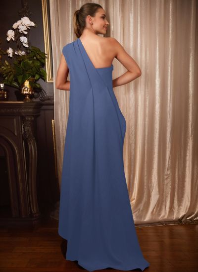 A-Line One-Shoulder Floor-Length Elastic Satin Mother Of The Bride Dresses
