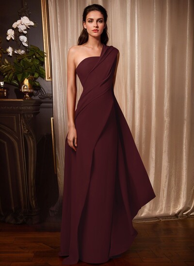 One-Shoulder Floor-Length Elastic Satin Mother Of The Bride Dresses