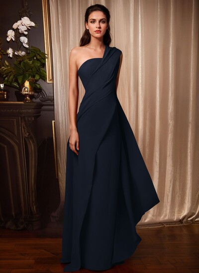 One-Shoulder Floor-Length Elastic Satin Mother Of The Bride Dresses