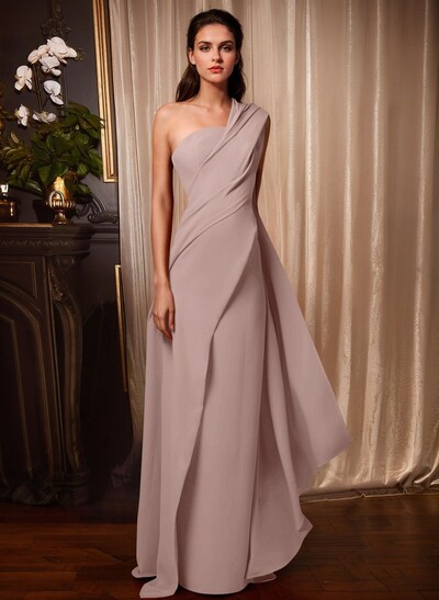 One-Shoulder Floor-Length Elastic Satin Mother Of The Bride Dresses
