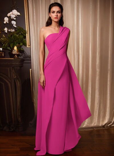 One-Shoulder Floor-Length Elastic Satin Mother Of The Bride Dresses