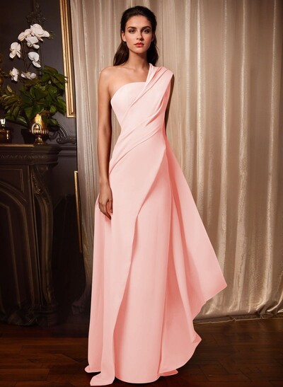 One-Shoulder Floor-Length Elastic Satin Mother Of The Bride Dresses