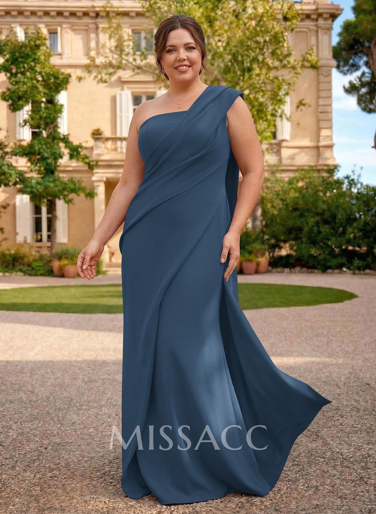 One-Shoulder Floor-Length Elastic Satin Mother Of The Bride Dresses
