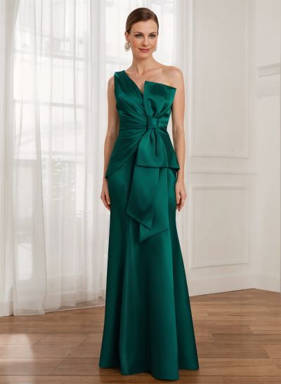 Sheath/Column Satin Mother Of The Bride Dresses With Bow(s)