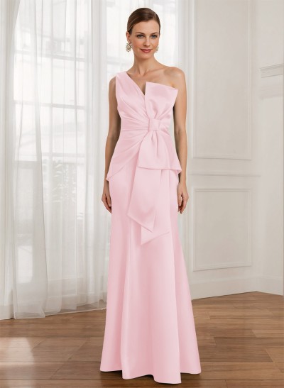 Sheath/Column Satin Mother Of The Bride Dresses With Bow(s) (2PCS)