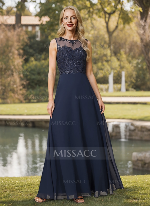 Sheath/Column Chiffon Mother Of The Bride Dresses With Appliques Lace