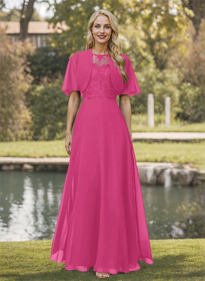 Sheath/Column Chiffon Mother Of The Bride Dresses With Appliques Lace